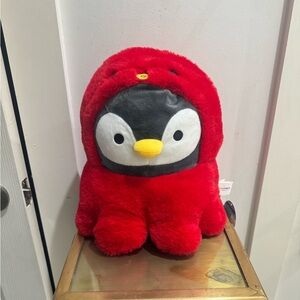 Takashoji plush penguin with red octopus costume NWT